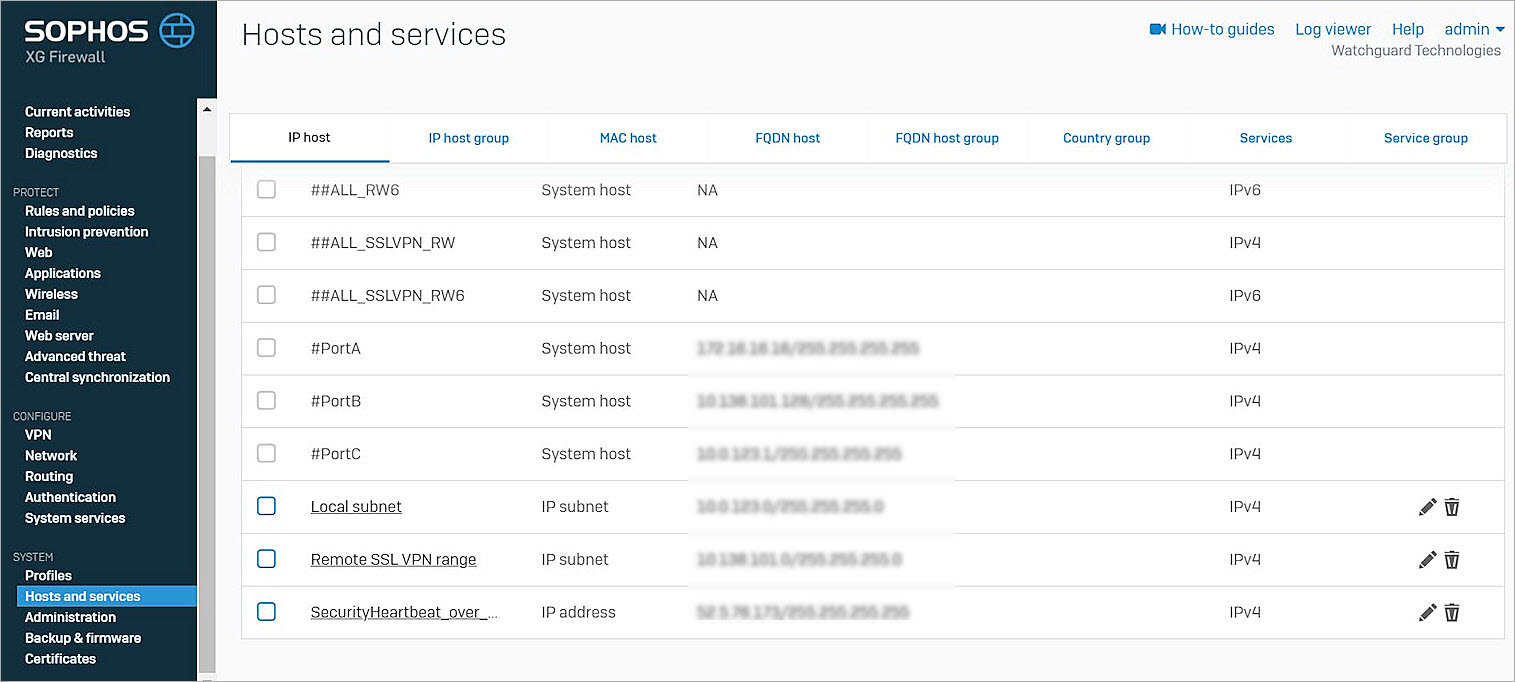 Screenshot of sophos